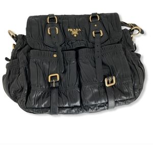 Vintage Prada Nappa Gaufre Leather Messenger Bag